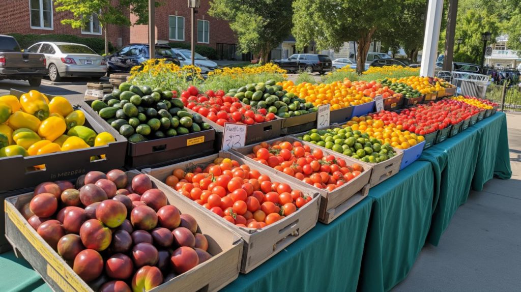 Artisan goods in farmers market.