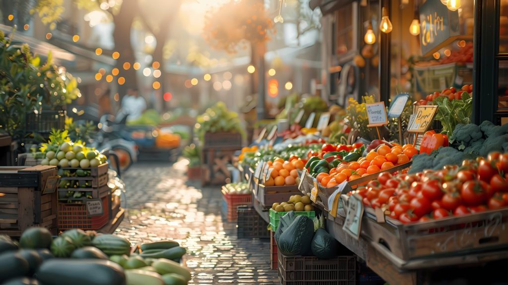 Fresh produce at Farmers market.