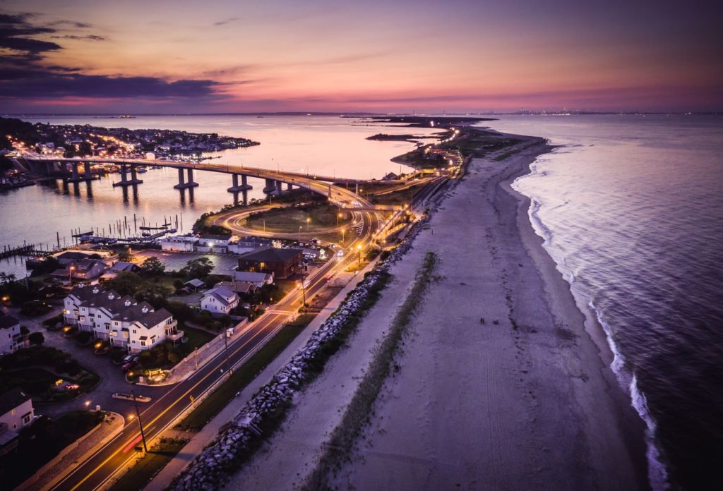 Aerial of Sandy Hook NJ