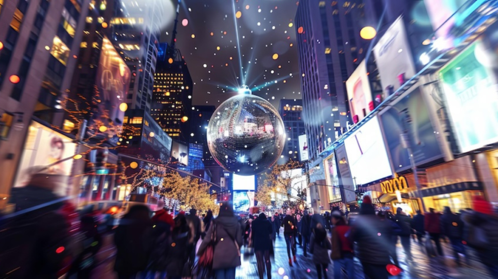 New Years ball drop in Times Square